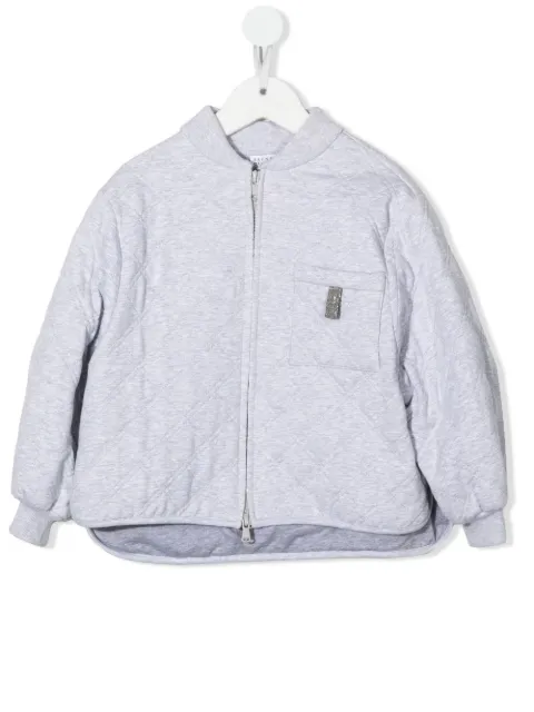 Brunello Cucinelli Kids zip-up quilted jacket