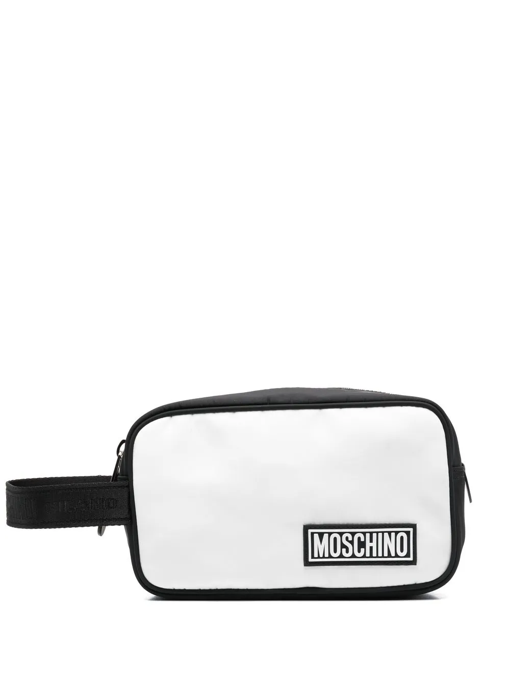 

Moschino neceser con parche del logo - Blanco