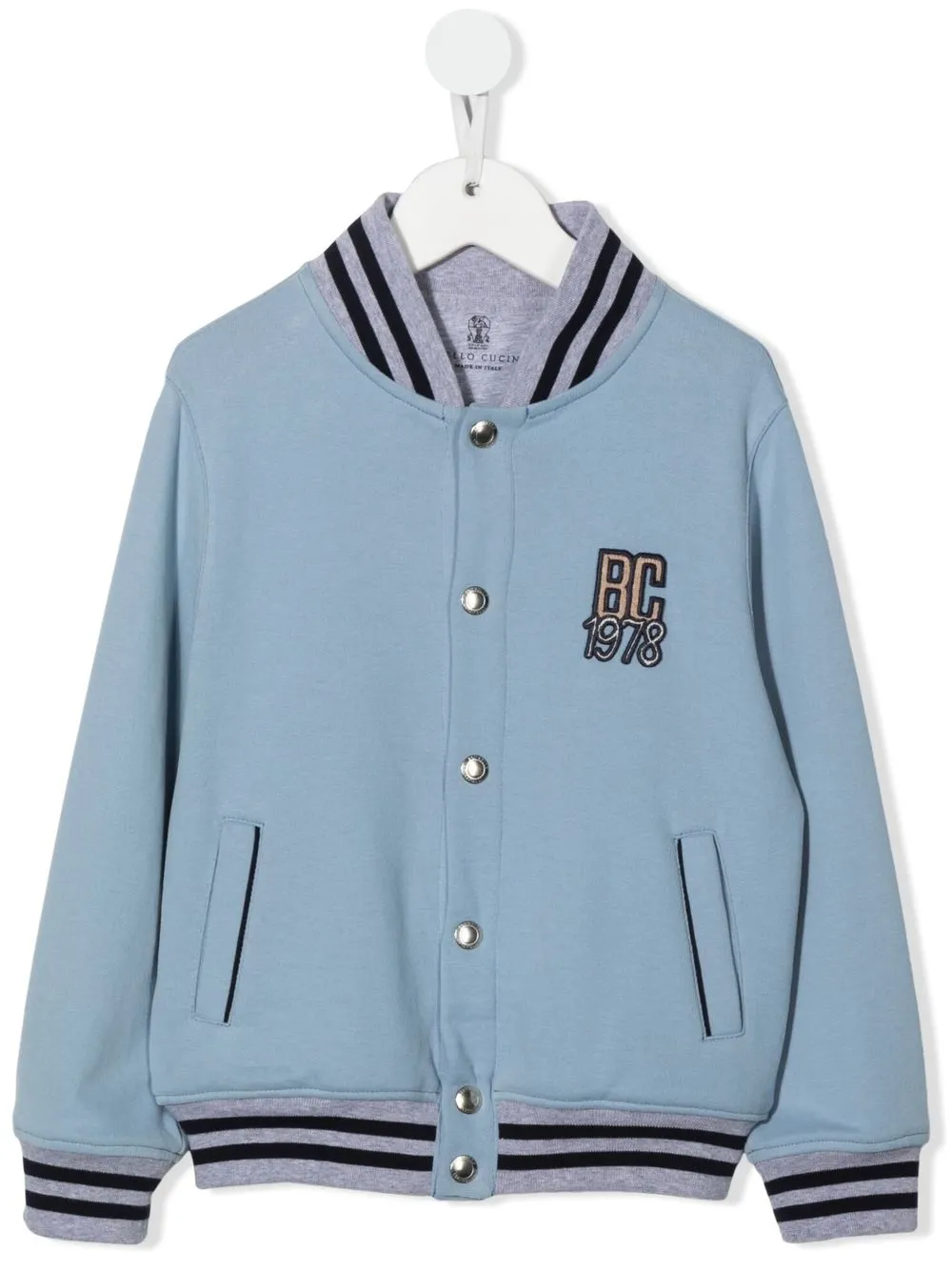 

Brunello Cucinelli Kids sudadera con detalle de rayas - Azul