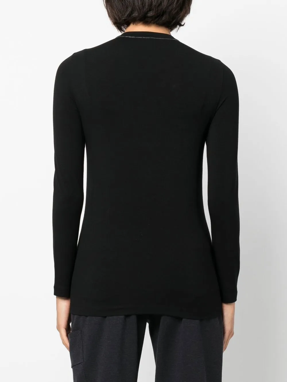 Brunello Cucinelli Long-sleeve Cotton T-shirt In Black