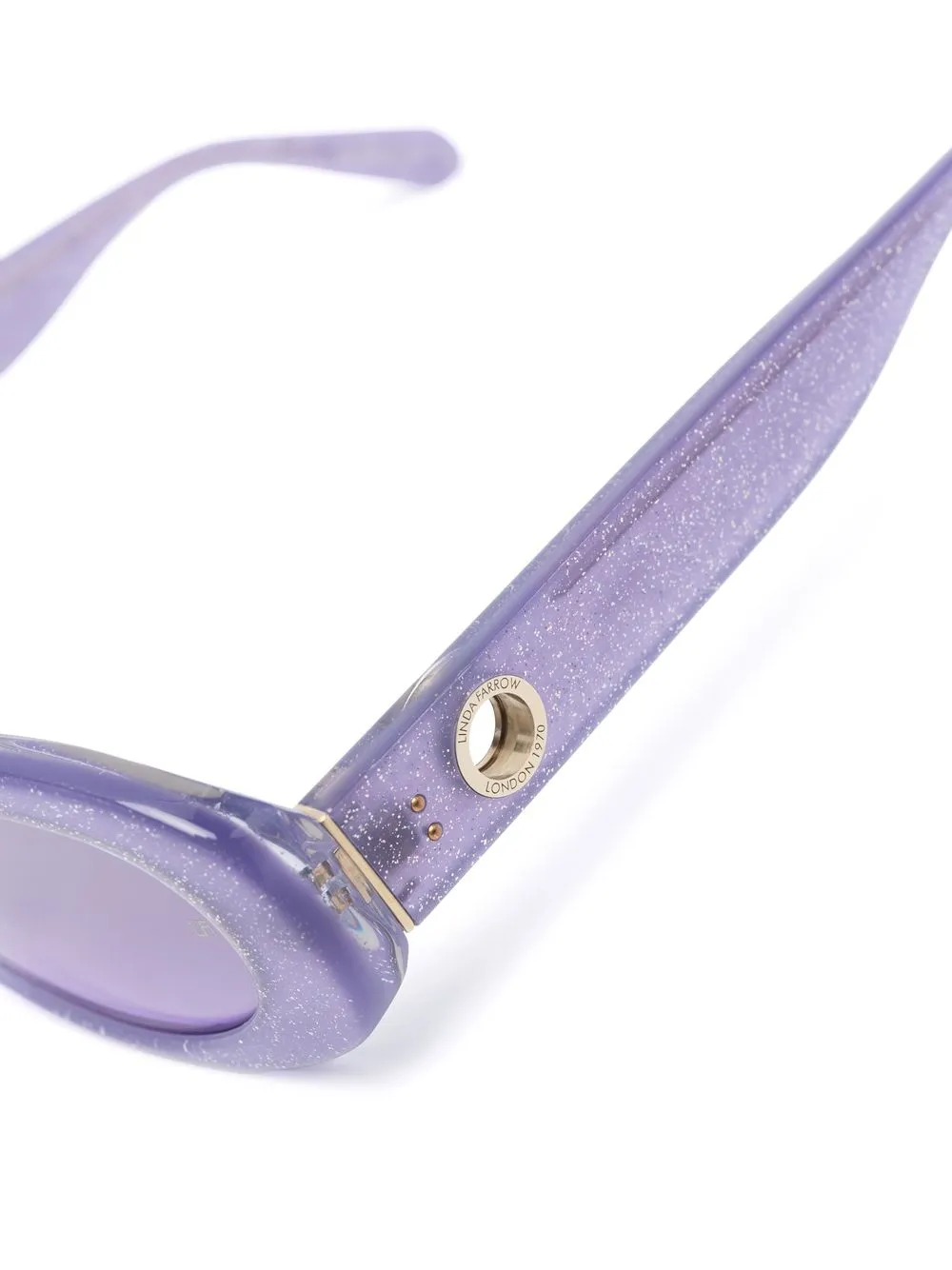  Linda Farrow Round-frame Glitter Sunglasses - Purple 