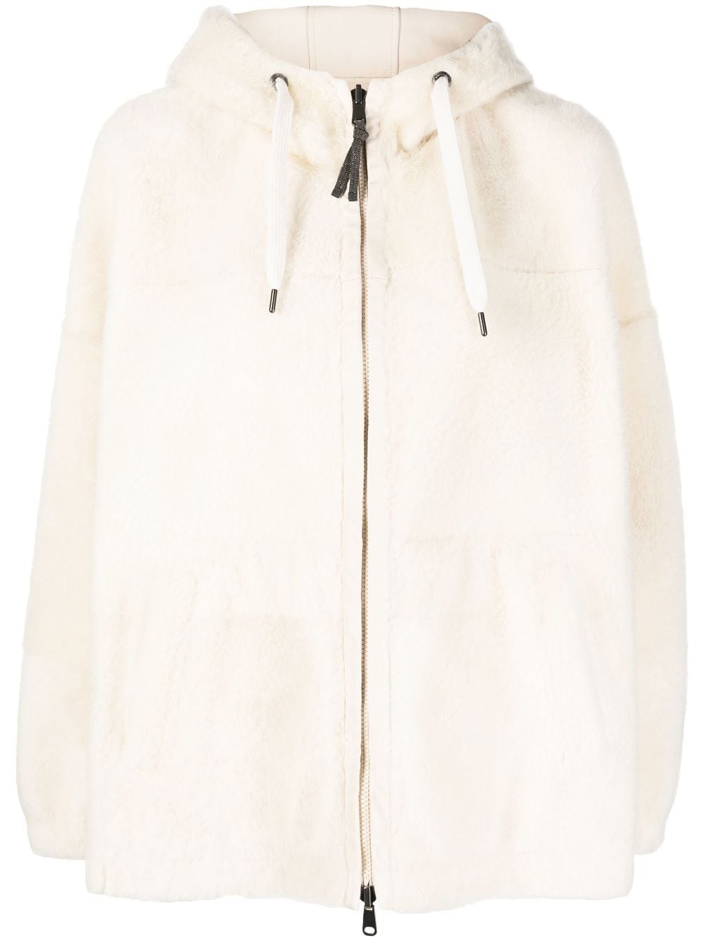 Brunello Cucinelli oversized hooded jacket - White