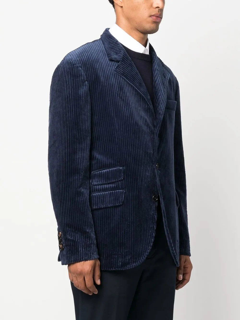 Brunello Cucinelli Jack met enkele rij knopen Blauw