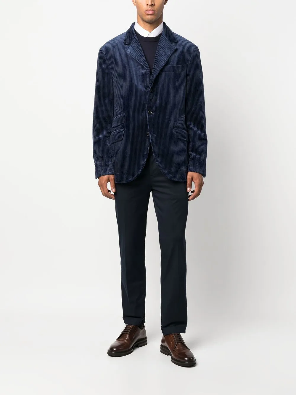 Brunello Cucinelli Jack met enkele rij knopen Blauw
