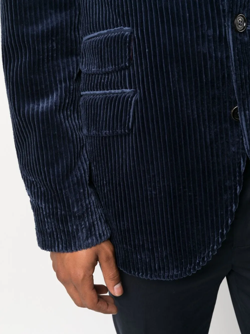 Brunello Cucinelli Jack met enkele rij knopen Blauw