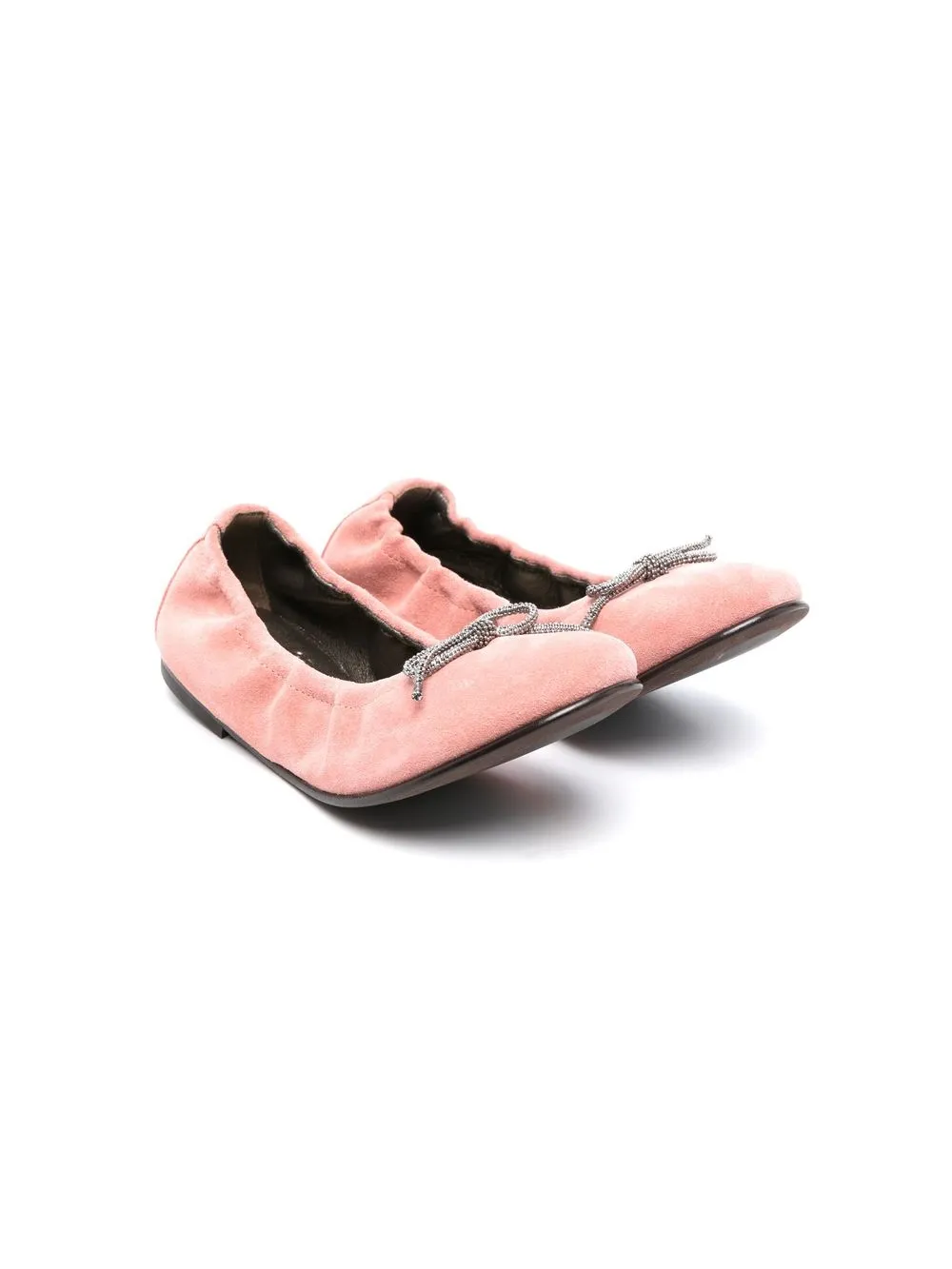

Brunello Cucinelli Kids bow-detail flat ballerinas - Pink