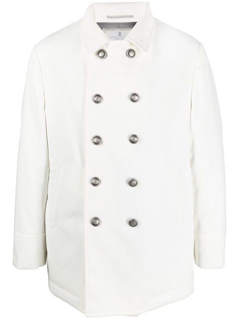 Brunello Cucinelli Caban double-breasted corduroy coat
