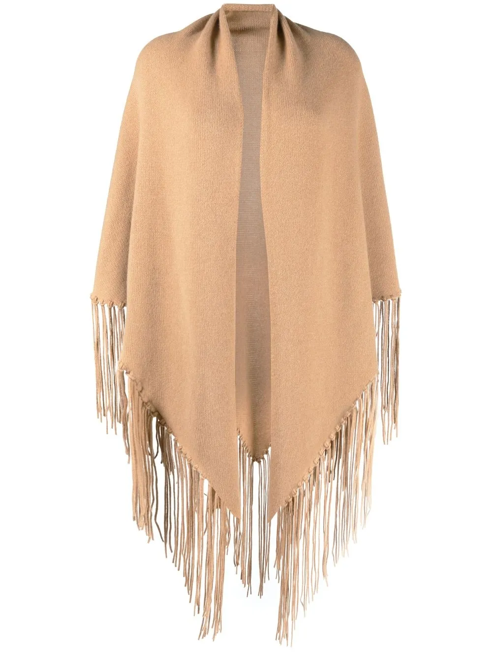 

Malo fringed cashmere cape - Brown