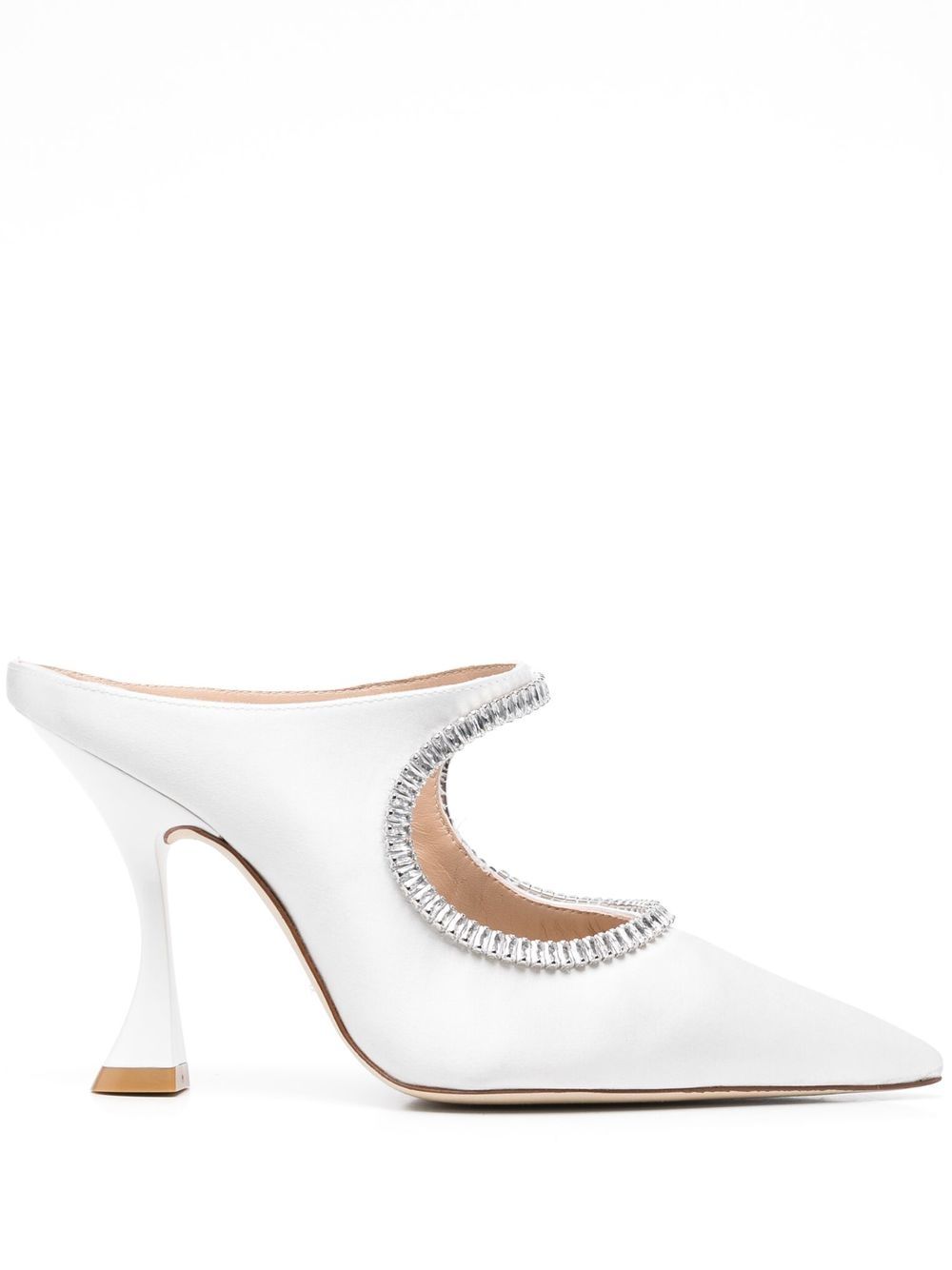 Stuart Weitzman crystal-embellished 110mm mules - White