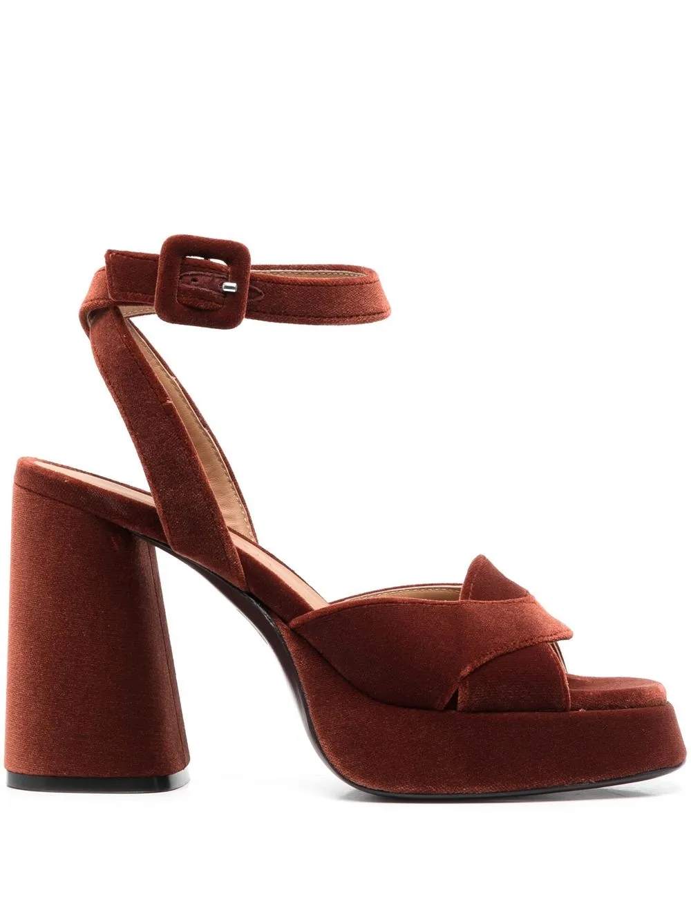 

Roberto Festa Livia velvet platform sandals - Brown