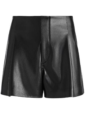 Saint Laurent high-waist Pleated Leather Shorts - Farfetch