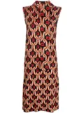 Rabanne patterned sleeveless midi dress - Black