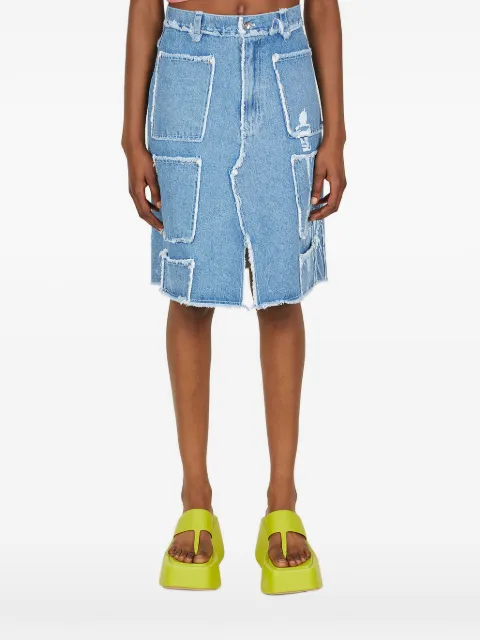 Lourdes  frayed midi skirt