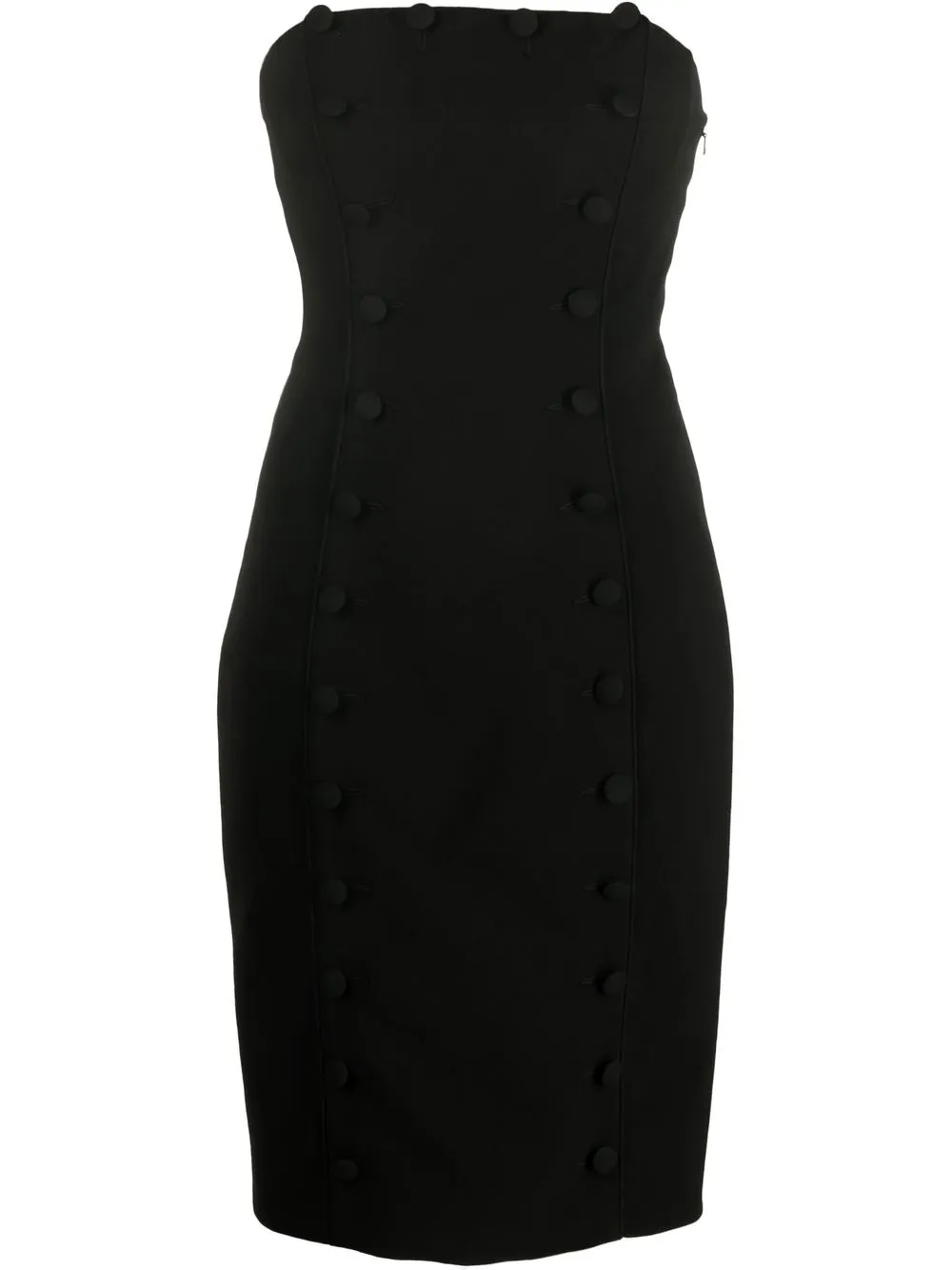 

Moschino button-detail strapless mini dress - Black