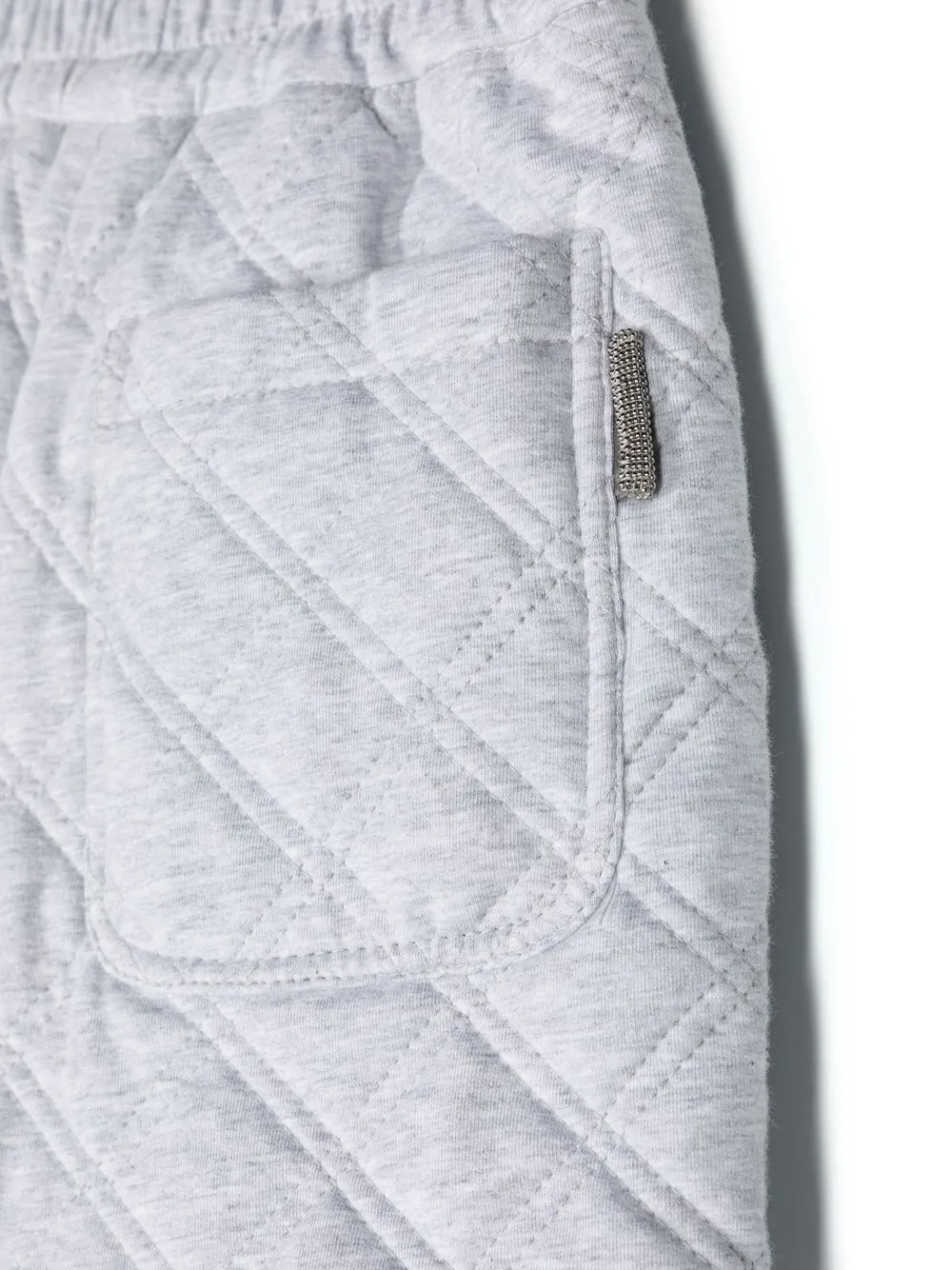 Brunello Cucinelli Diamond-quilted Bermuda Shorts In Grey