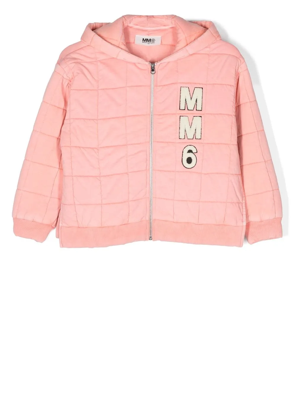 

MM6 Maison Margiela Kids flocked-logo hooded jacket - Pink