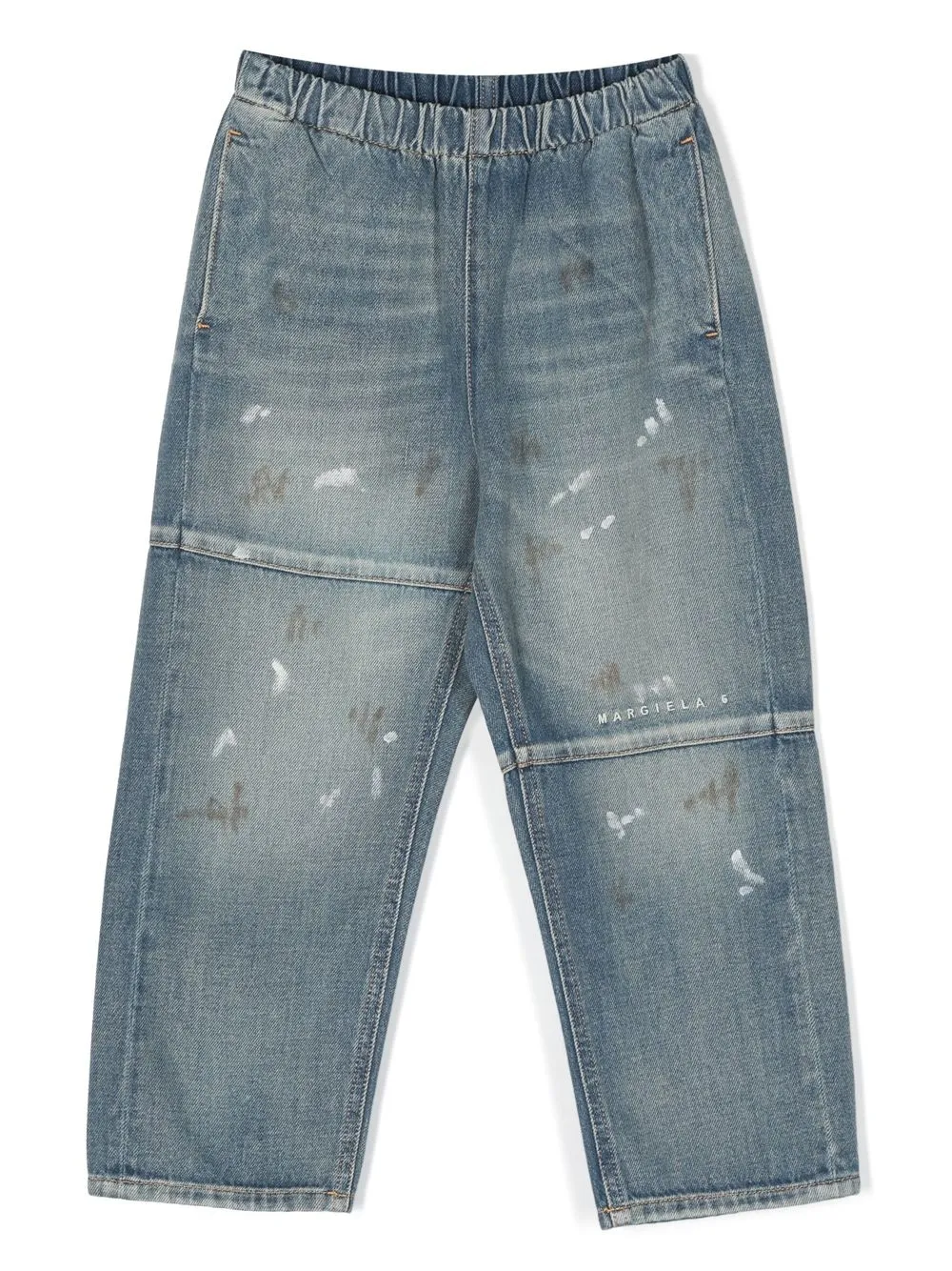 

MM6 Maison Margiela Kids distressed-effect straight-leg jeans - Blue