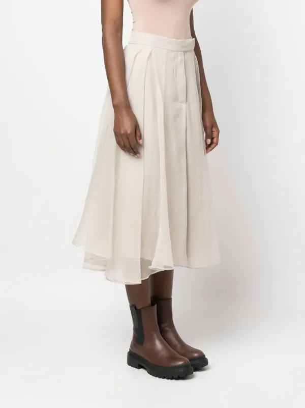 Brunello Cucinelli Aライン シルクスカート - Farfetch