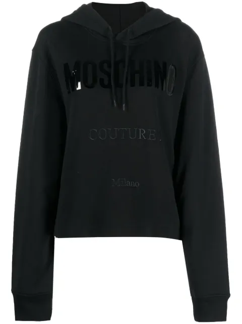 Moschino hoodie corta con logo estampado