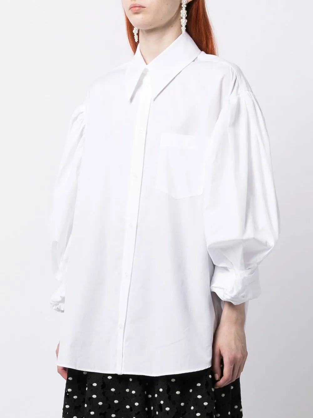 SIMONE ROCHA OVERSIZED ROLLED-UP SLEEVE SHIRT
