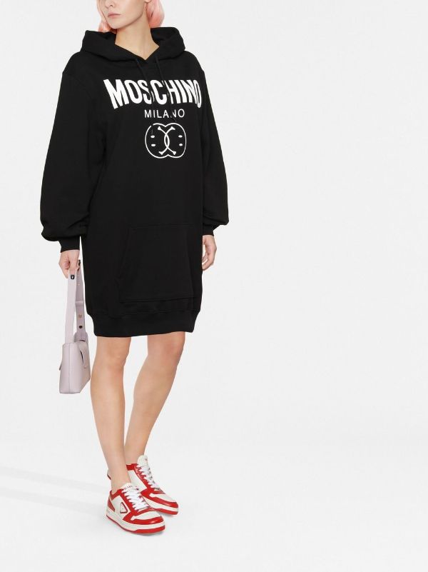 Moschino Logo Print Hooded Dress Farfetch