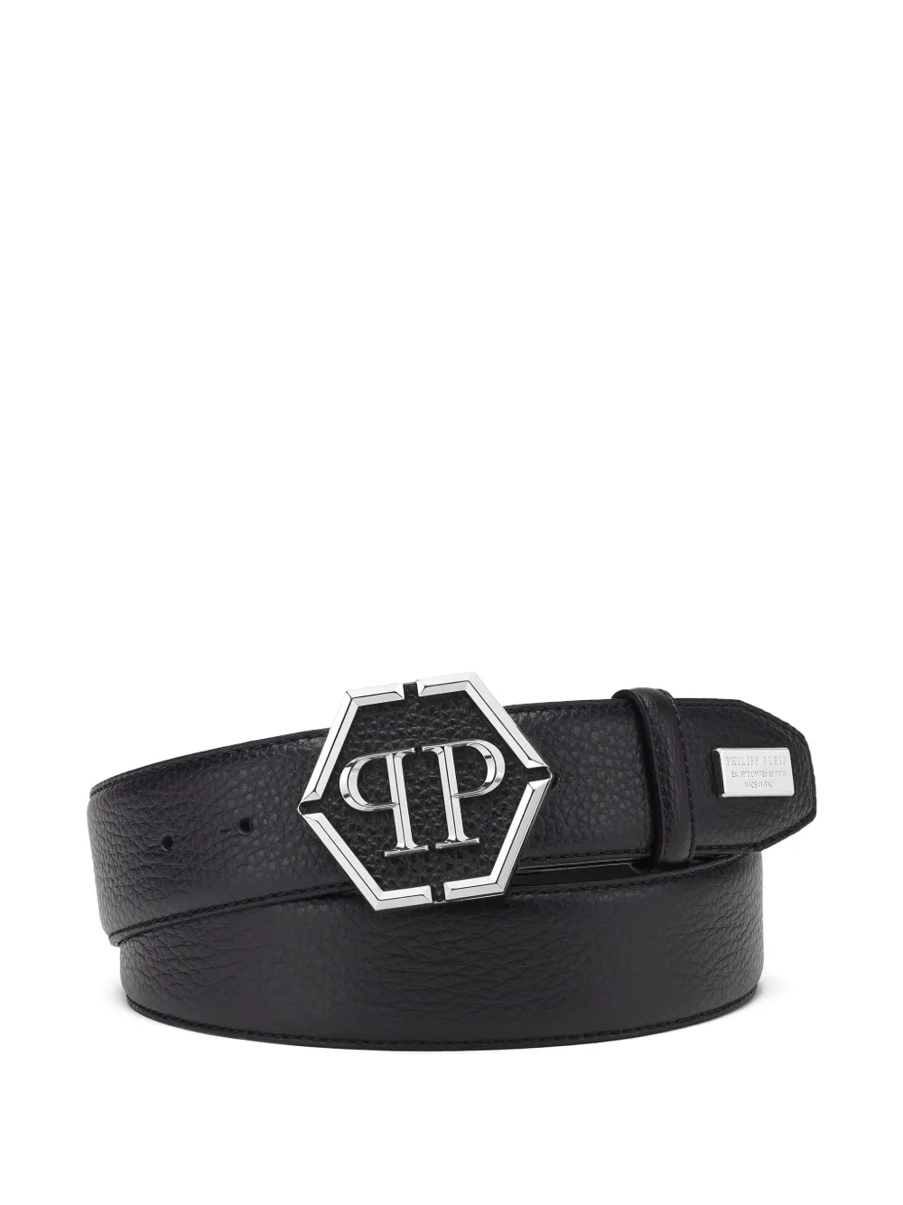 Philipp Plein Hexagon leather belt - Nero