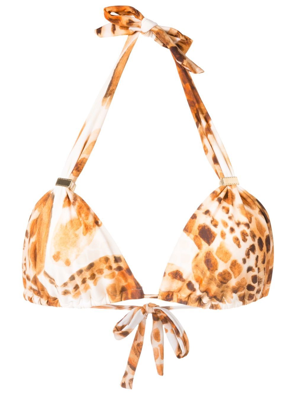 animal-print halterneck bikini top