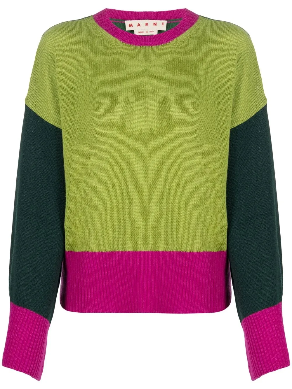 

Marni colour-block cashmere jumper - Green