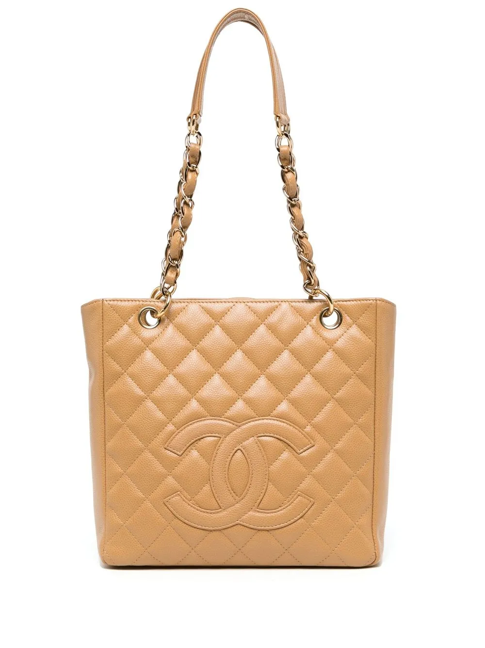 

Chanel Pre-Owned 2005 diamond-quilted CC patch tote - Yellow