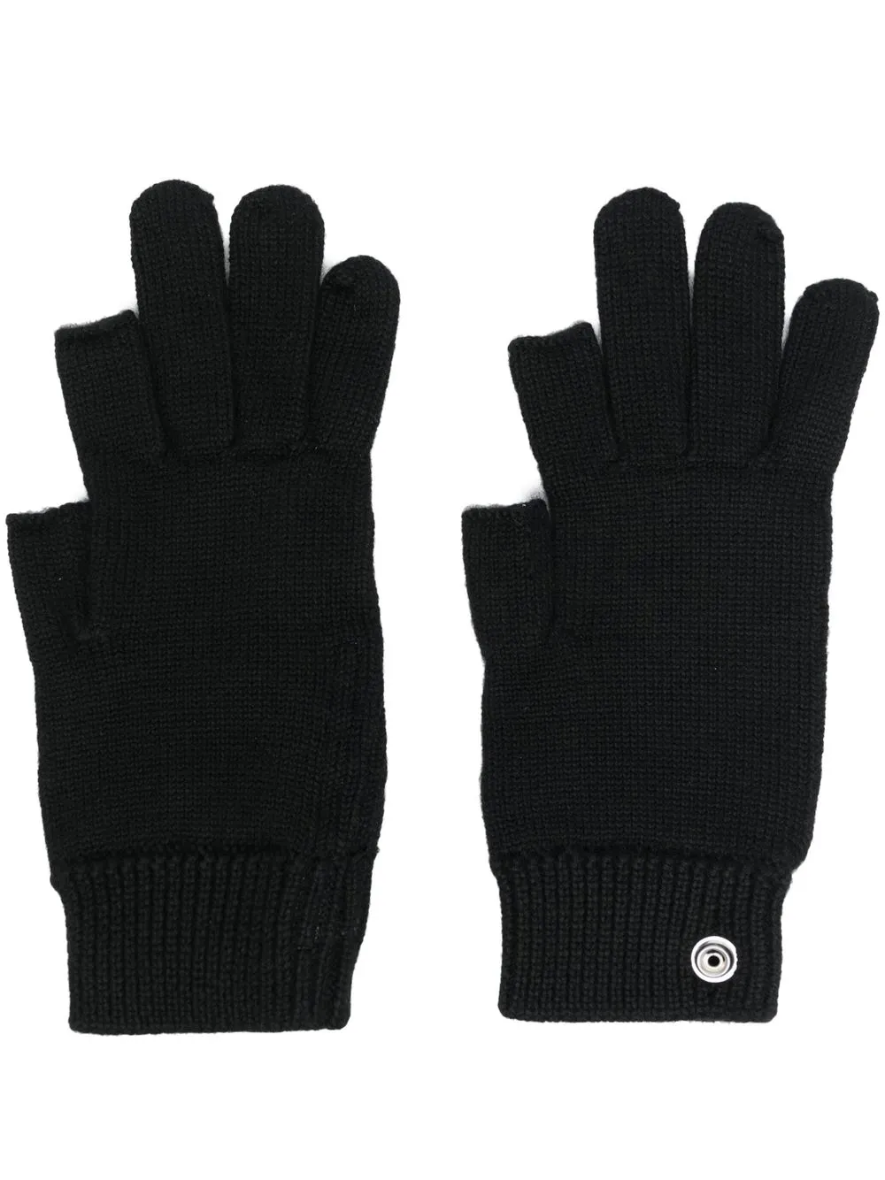 

Rick Owens guantes con placa del logo - Negro