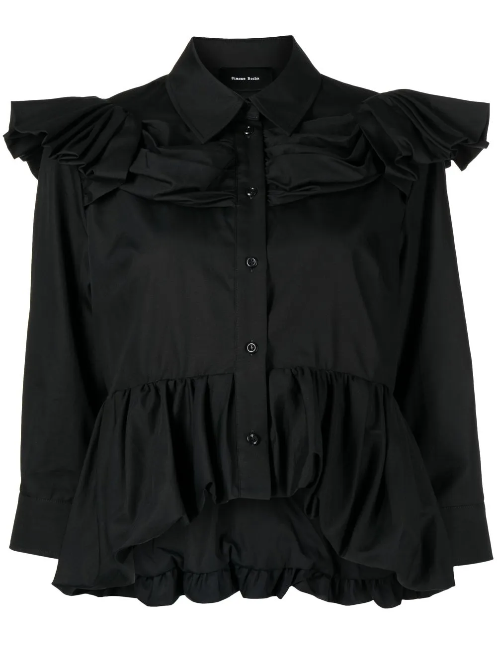 

Simone Rocha camisa con peplum - Negro