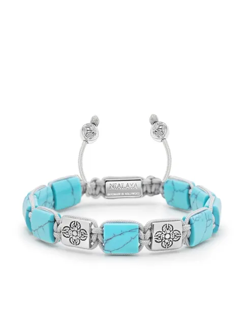 Nialaya Jewelry engraved-charm beaded bracelet