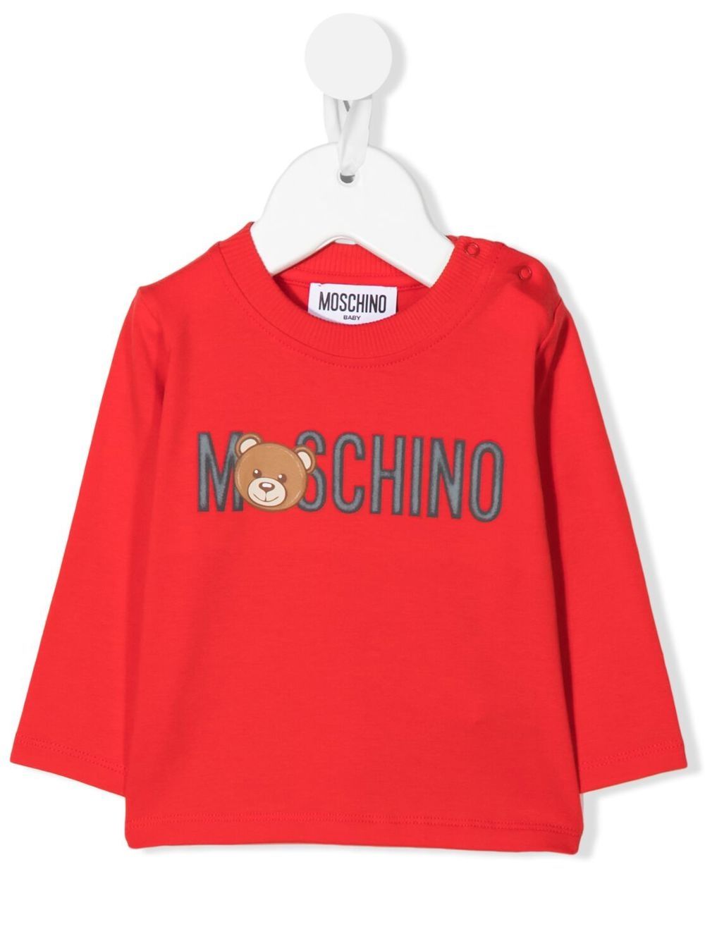 

Moschino Kids striped teddy-print sweatshirt - Red