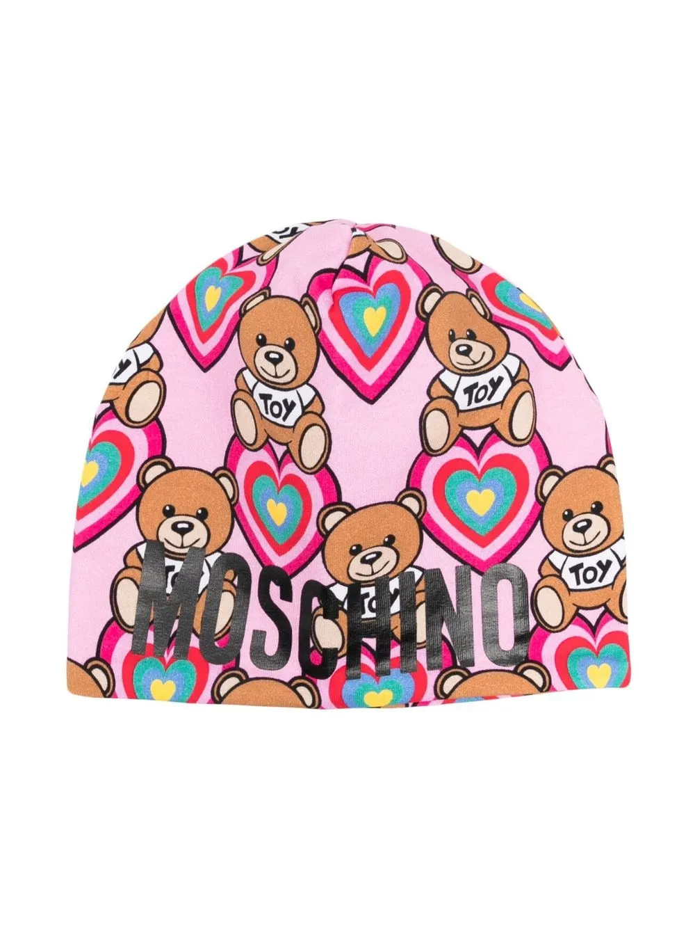 

Moschino Kids gorro con motivo de corazón - Rosado
