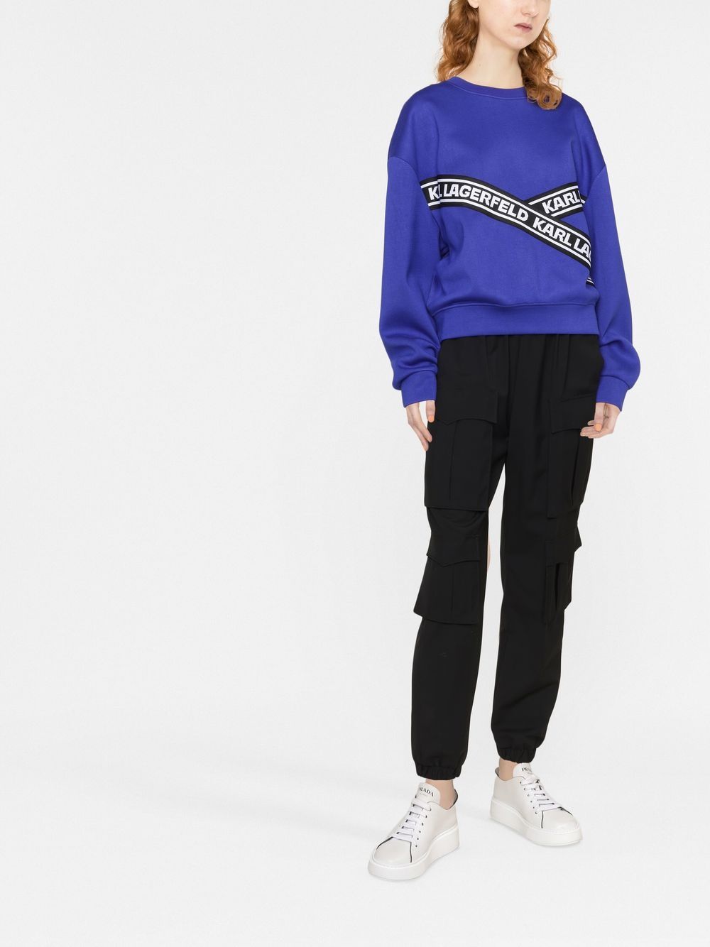 Karl Lagerfeld Sweater met logo - Blauw