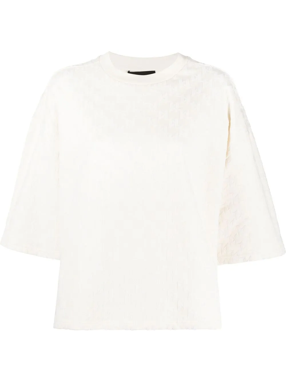 

Karl Lagerfeld playera holgada con monograma en relieve - Blanco