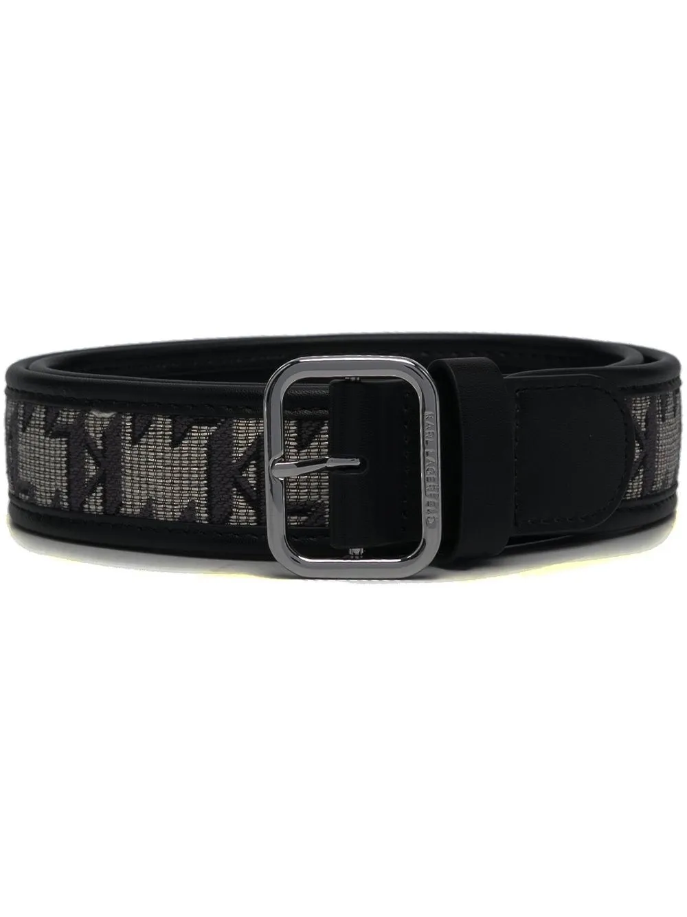 Karl Lagerfeld K/monogram Jacquard Belt In Black