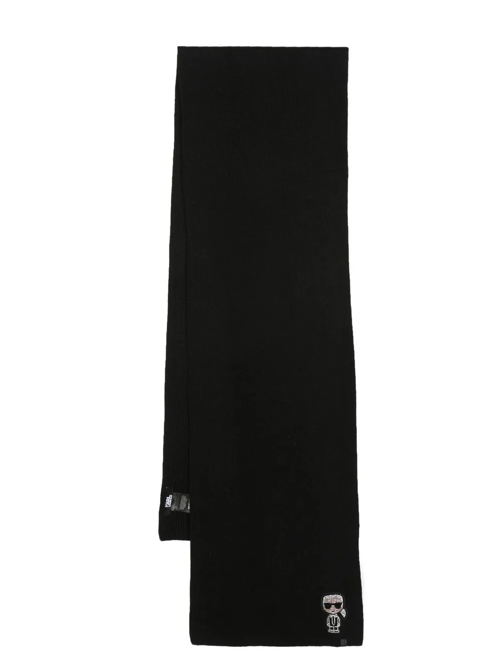 

Karl Lagerfeld K/Ikonik ribbed-knit scarf - Black