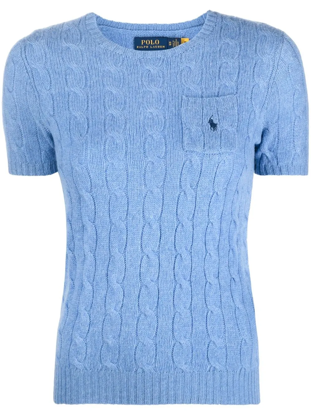 

Polo Ralph Lauren Polo Pony cable-knit short-sleeve top - Blue