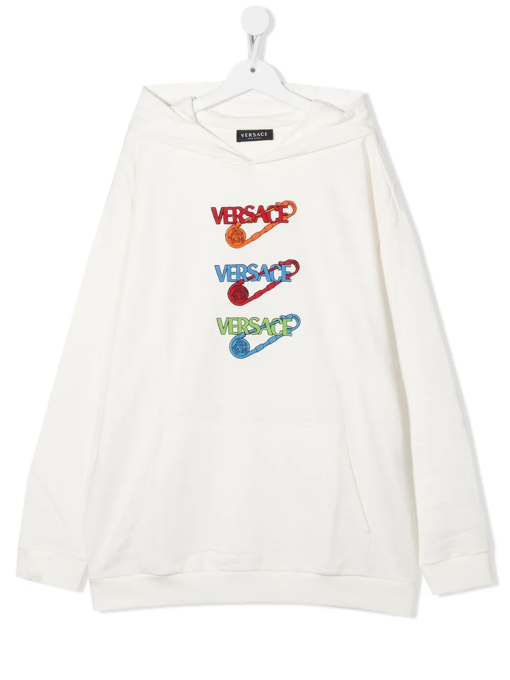 

Versace Kids hoodie con logo estampado - Blanco