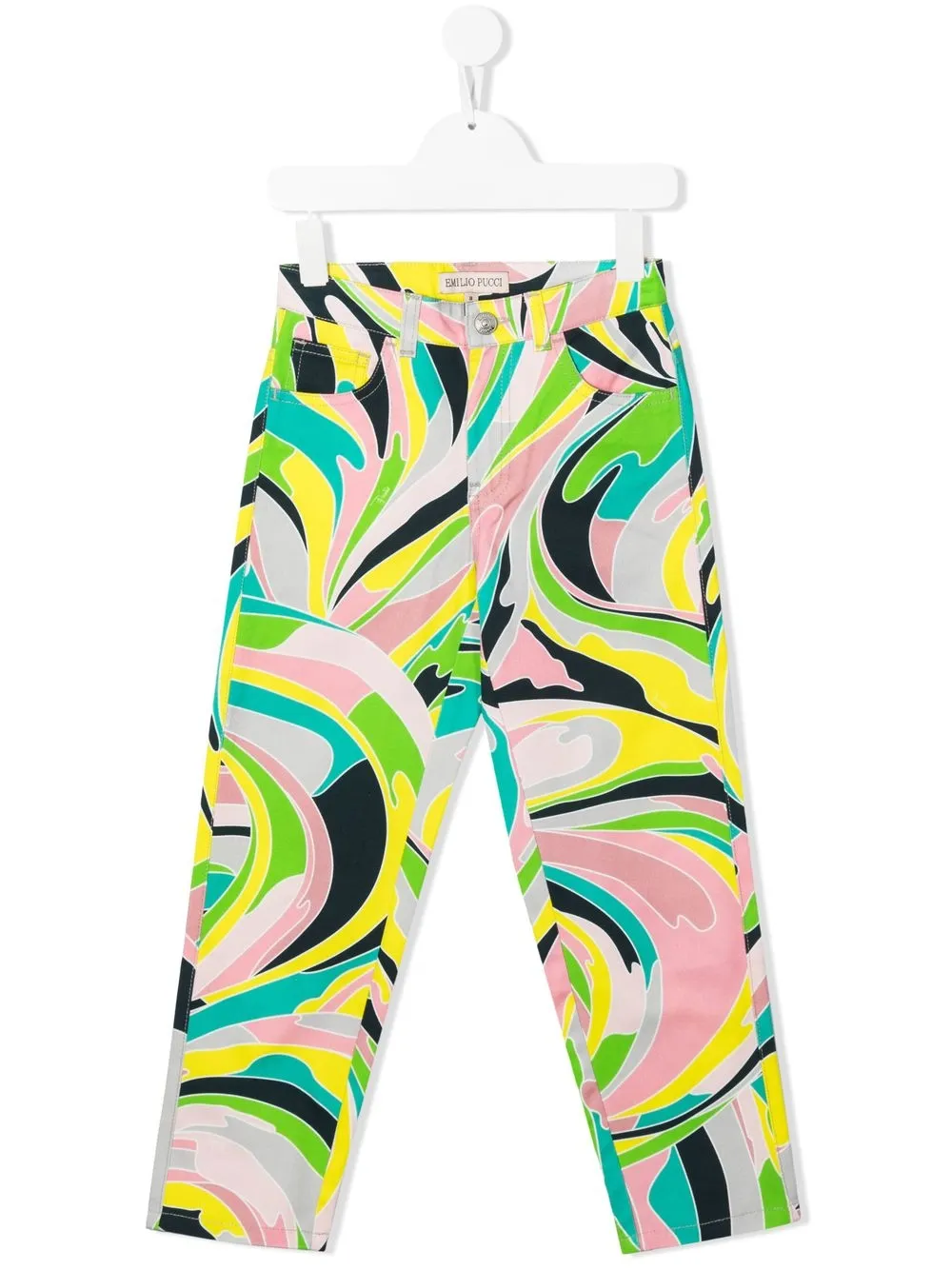 

PUCCI Junior pantalones ajustados con diseño color block - Verde