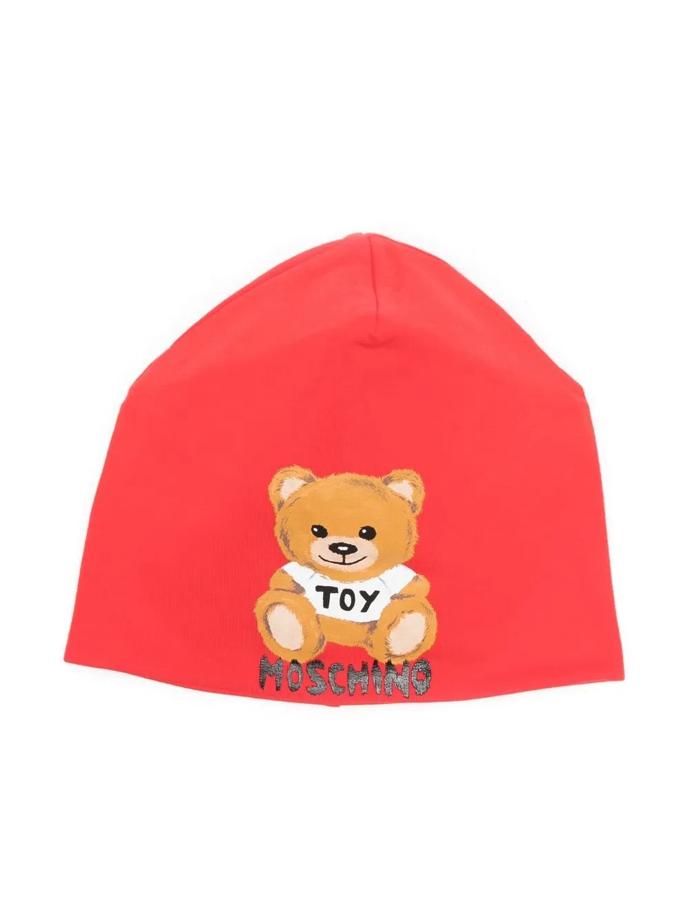 

Moschino Kids Teddy Bear-motif cotton beanie - Red