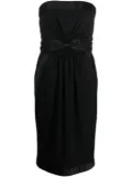 CHANEL Pre-Owned 1990s bow-detail strapless midi dress - Black