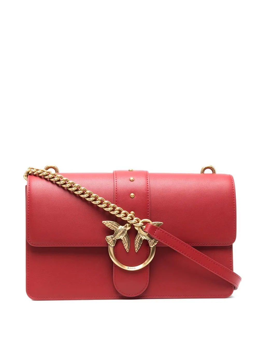 

PINKO Love logo-plaque crossbody bag - Red