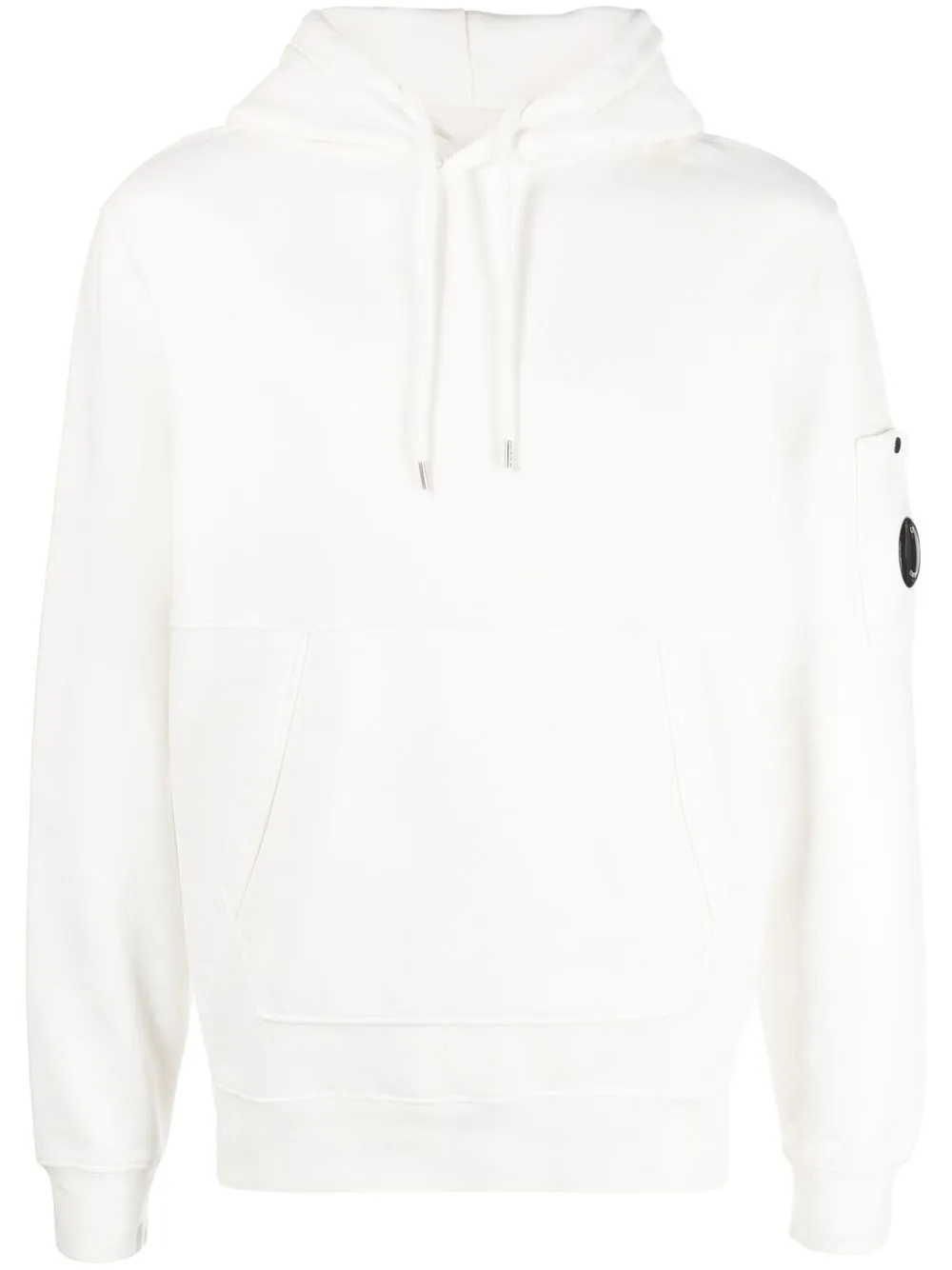 

C.P. Company logo patch cotton hoodie - White