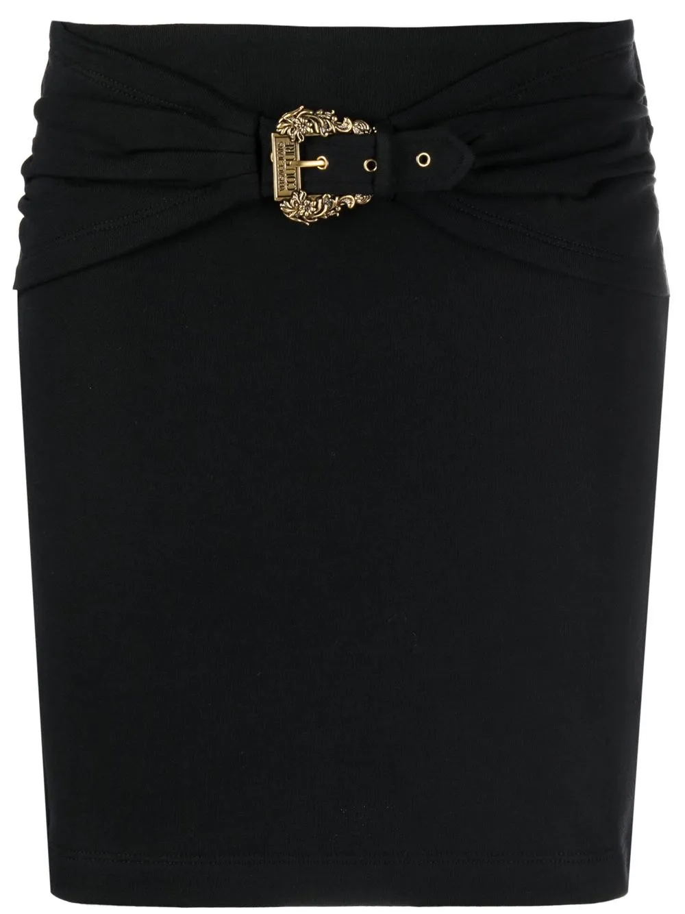 

Versace Jeans Couture falda corta con detalle de hebilla - Negro