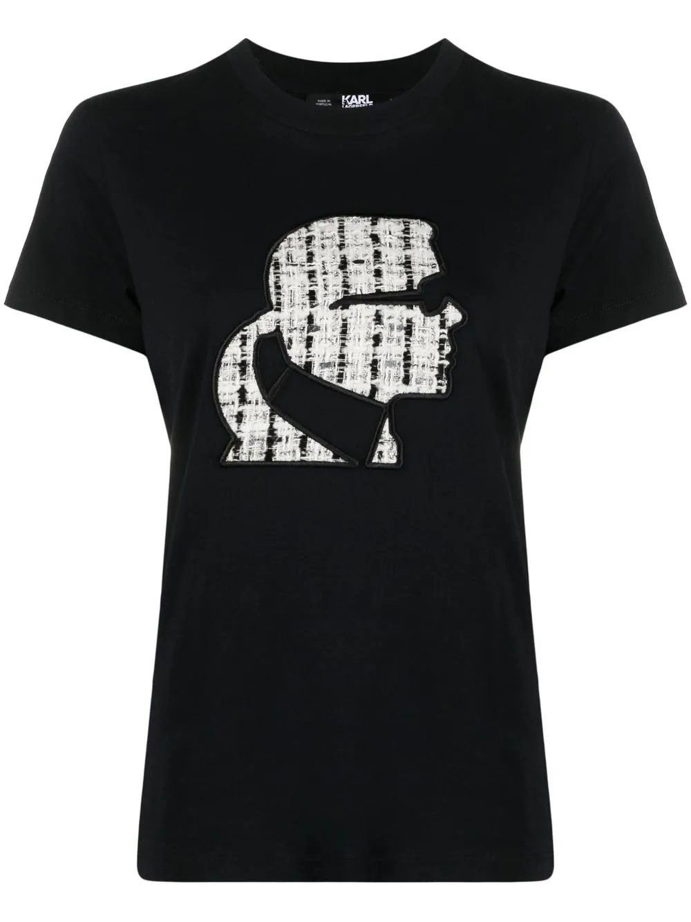 

Karl Lagerfeld bouclé Karl profile T-shirt - Black