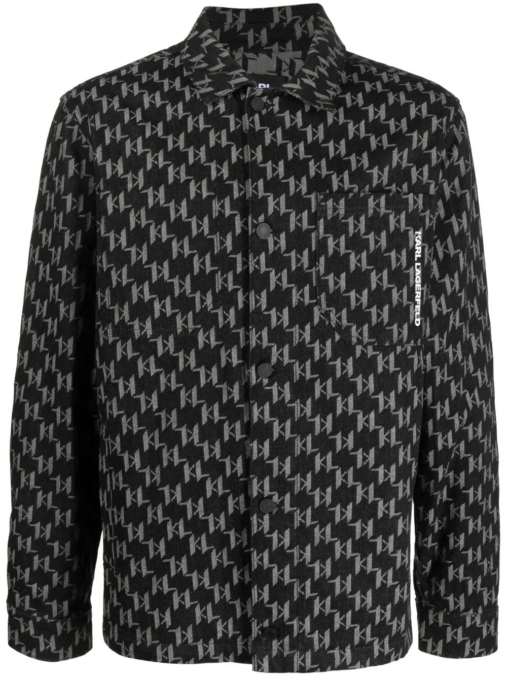 

Karl Lagerfeld chamarra con botones Monogram - Negro