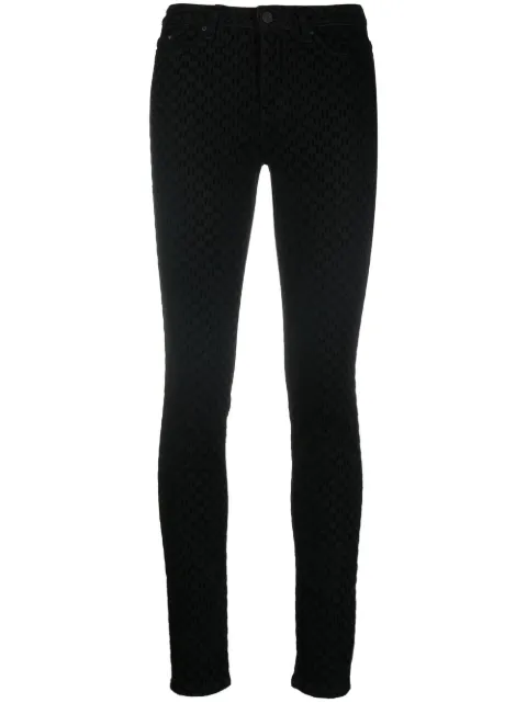 Karl Lagerfeld logo-flock skinny jeans