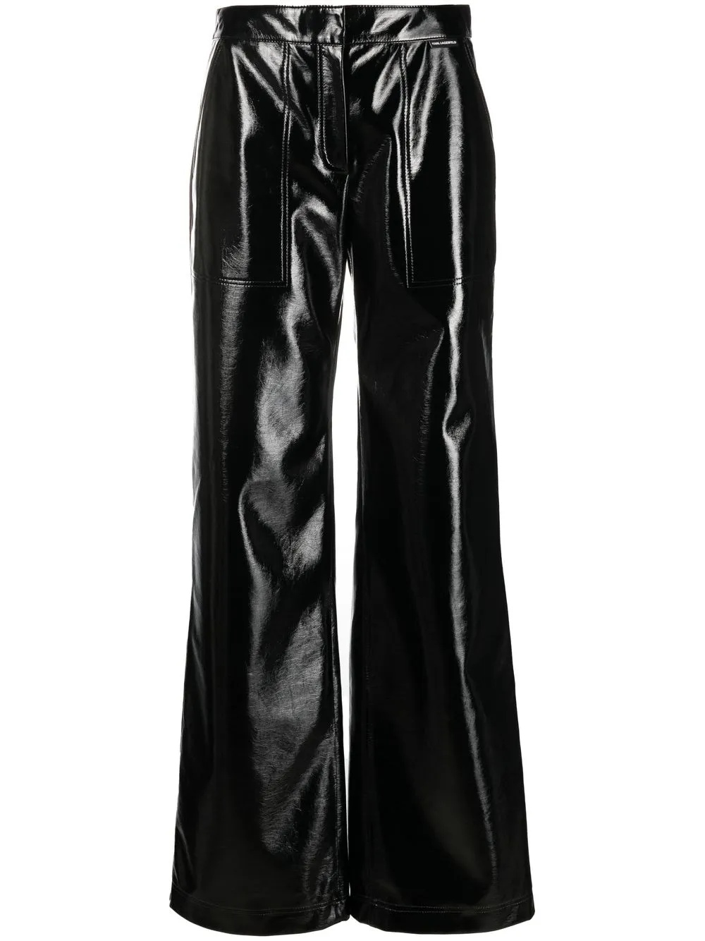 Karl Lagerfeld High-waist Faux-leather Trousers In Black